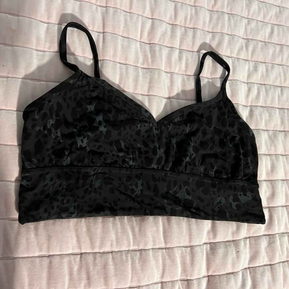 Lululemon Athletica Black Leopard Bralette size 14